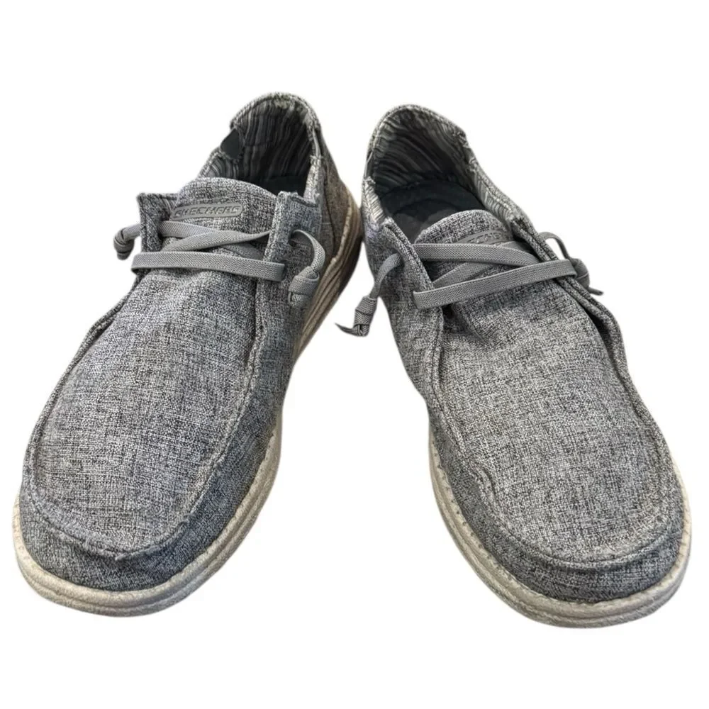 Skechers Men’s Melson Planon Heather Gray Comfort Slip On Shoes Loafers 12
